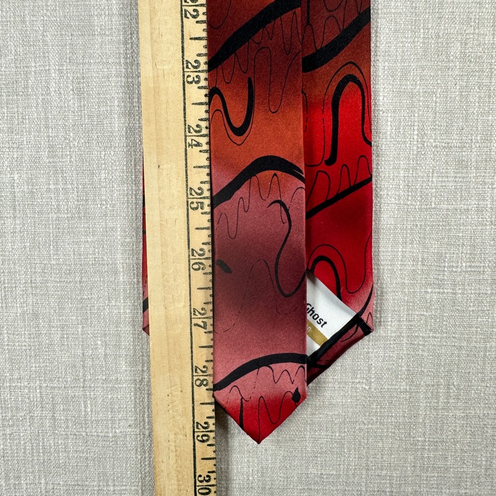 J Garcia Silk Tie Mens One Size Red Thistle Ghost Limited Edition Collection 40 - Picture 10 of 11